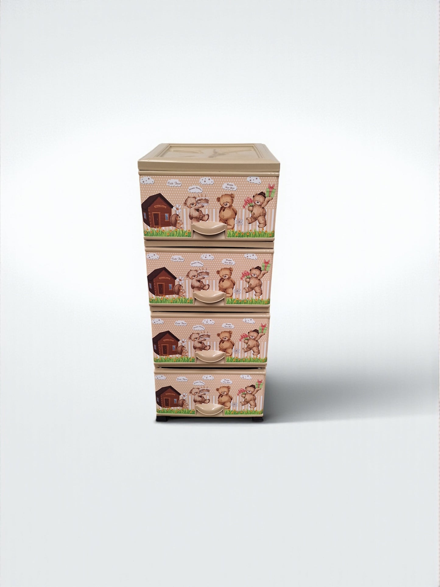 Kinderkast met Berenprint – 4 Lades