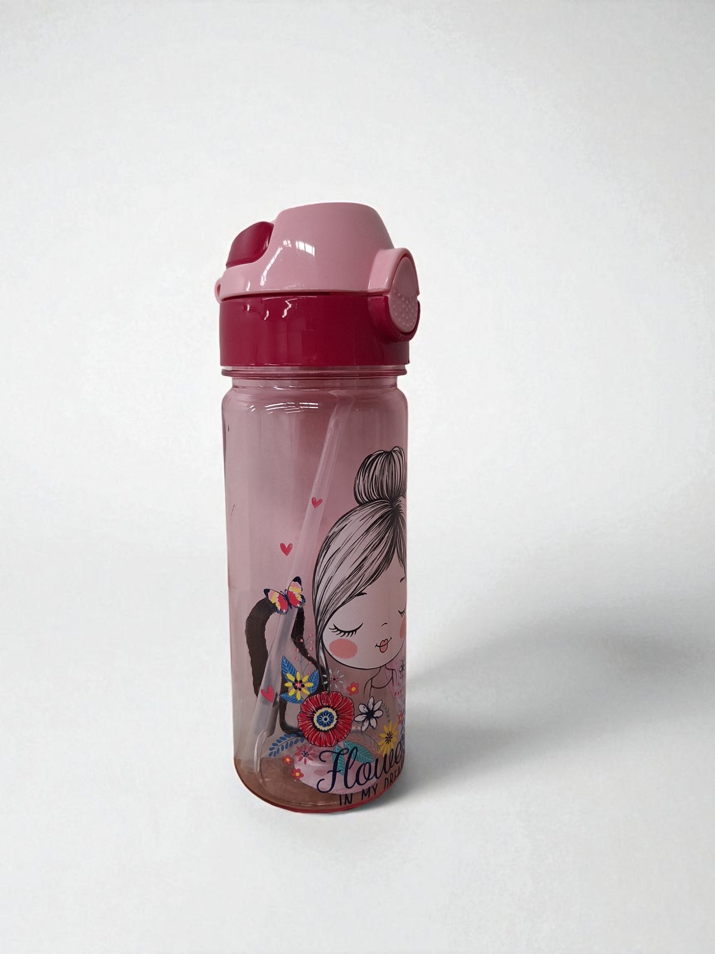 Kinder Drinkfles – Meisje & Bloemen