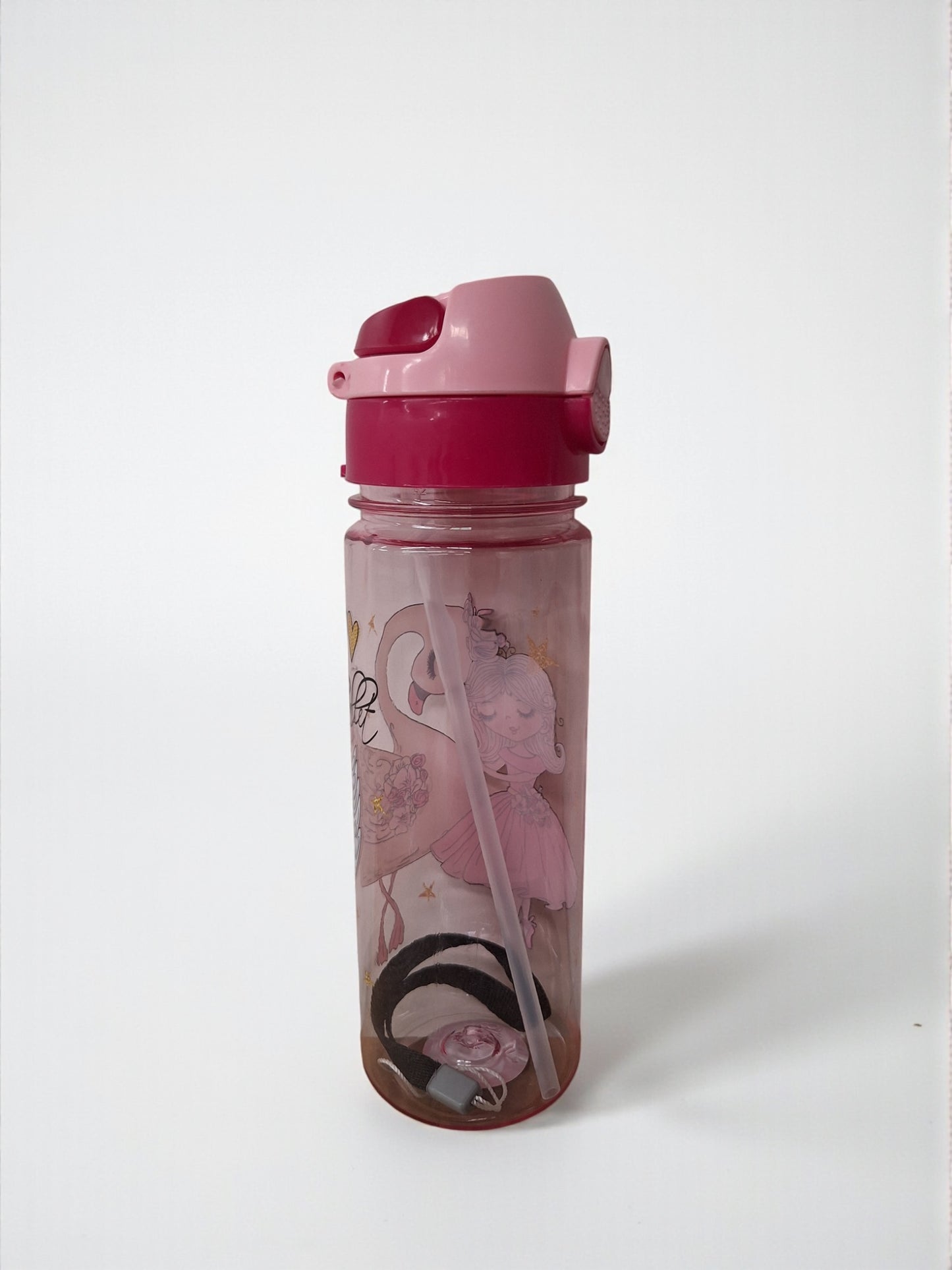 Kinder Drinkfles met Rietje – Prinses & Flamingo – 750 ml