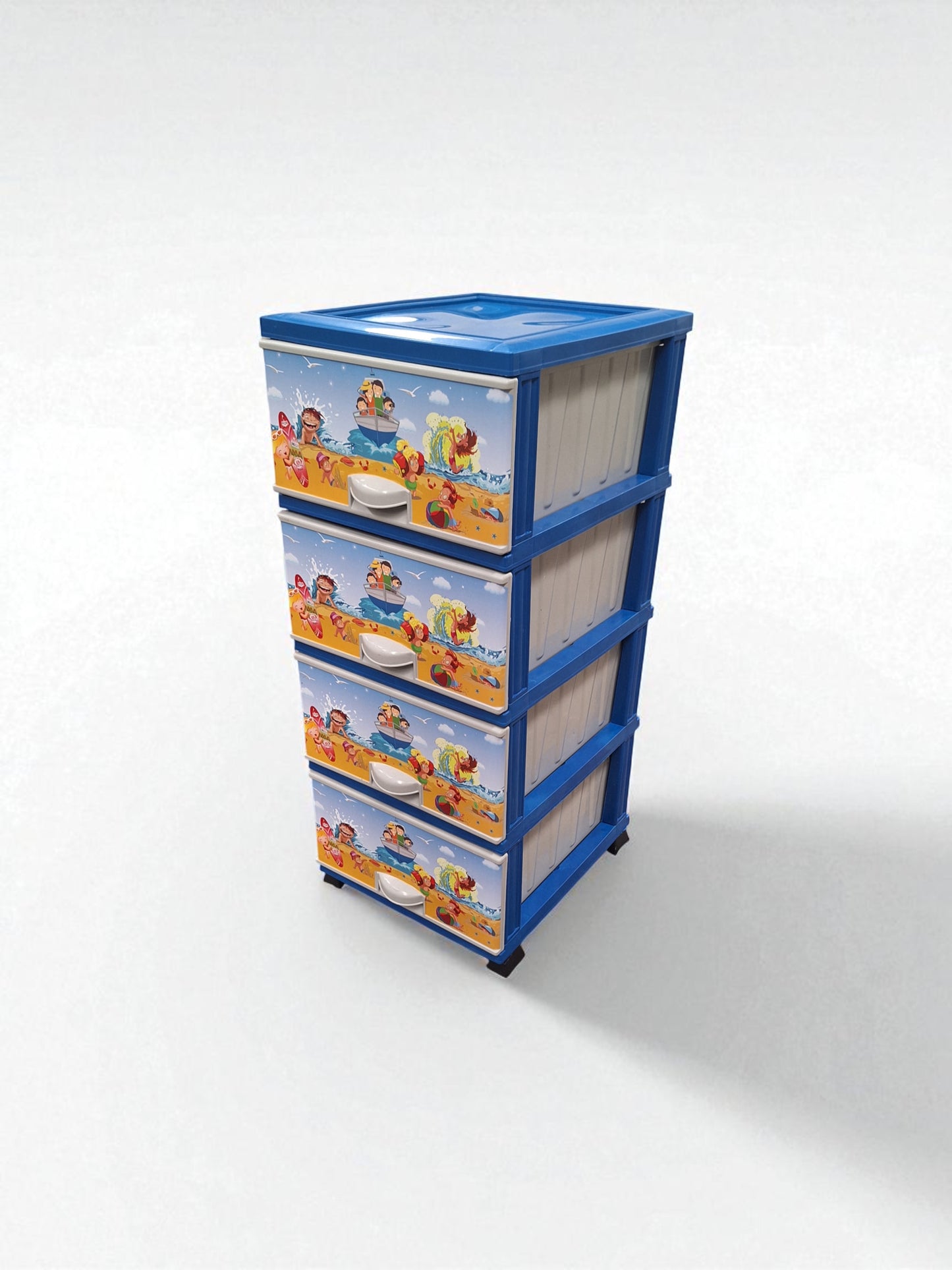 Kunststof Ladeblok met 4 Lades – Kinder Design Strand & Zee – Opbergkast