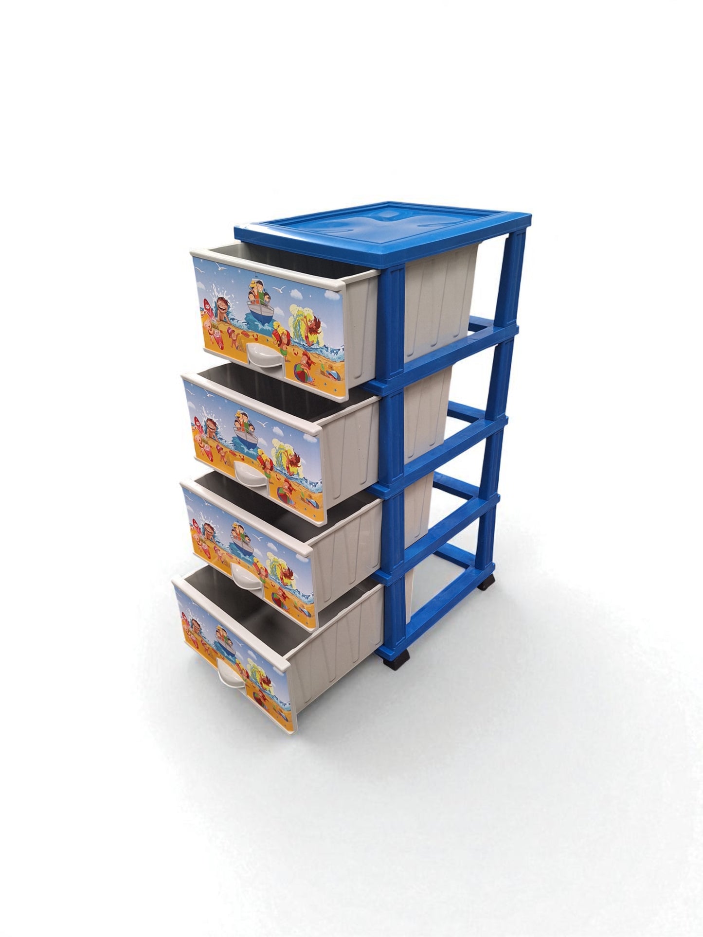 Kunststof Ladeblok met 4 Lades – Kinder Design Strand & Zee – Opbergkast
