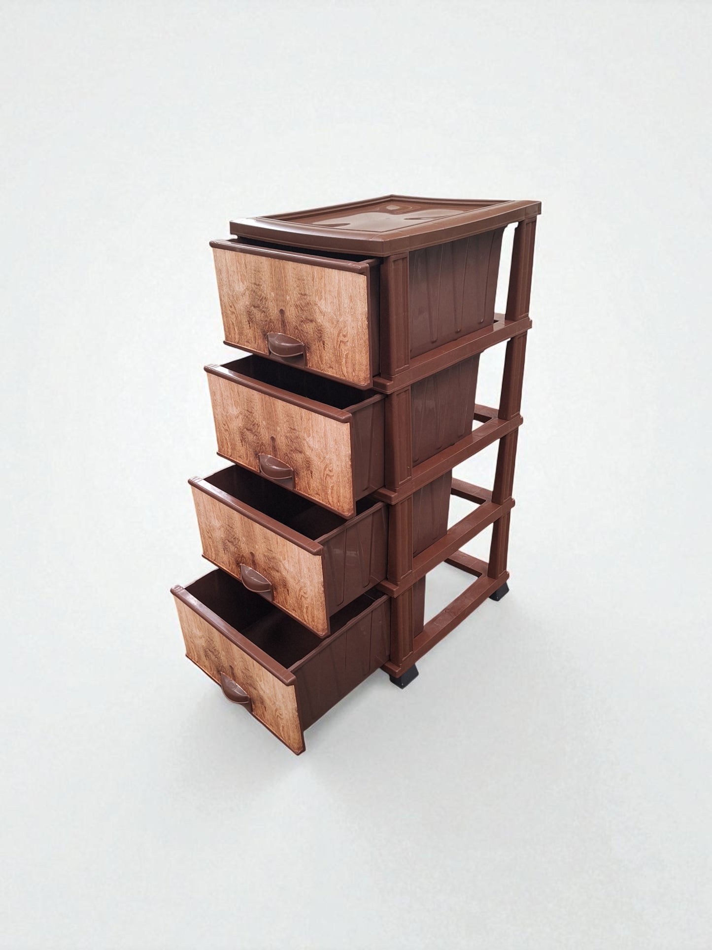 Kunststof Ladeblok met 4 Lades – Houtlook Bruin – Opbergkast