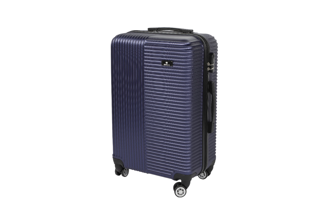 SARWAN Harde Kofferset 3-Delig – Blauw – Recht Lijn Design – Met TSA Slot