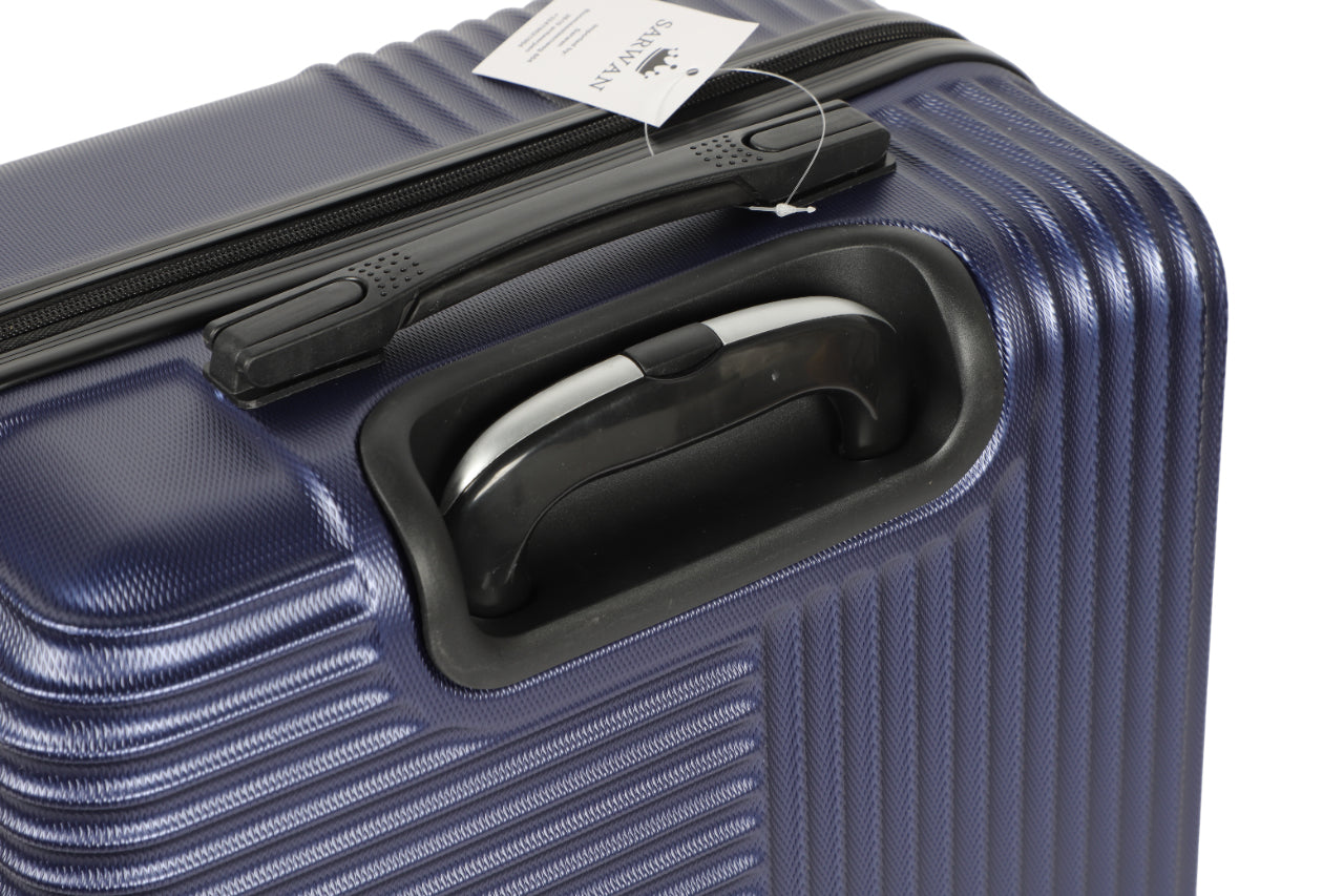 SARWAN Harde Kofferset 3-Delig – Blauw – Recht Lijn Design – Met TSA Slot