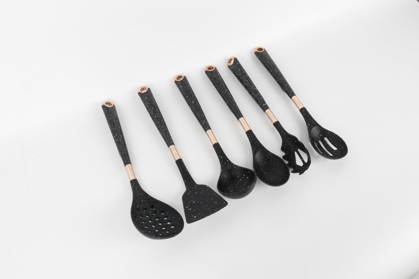 6-delige Keukengerei Set - Zwart/Roségoud