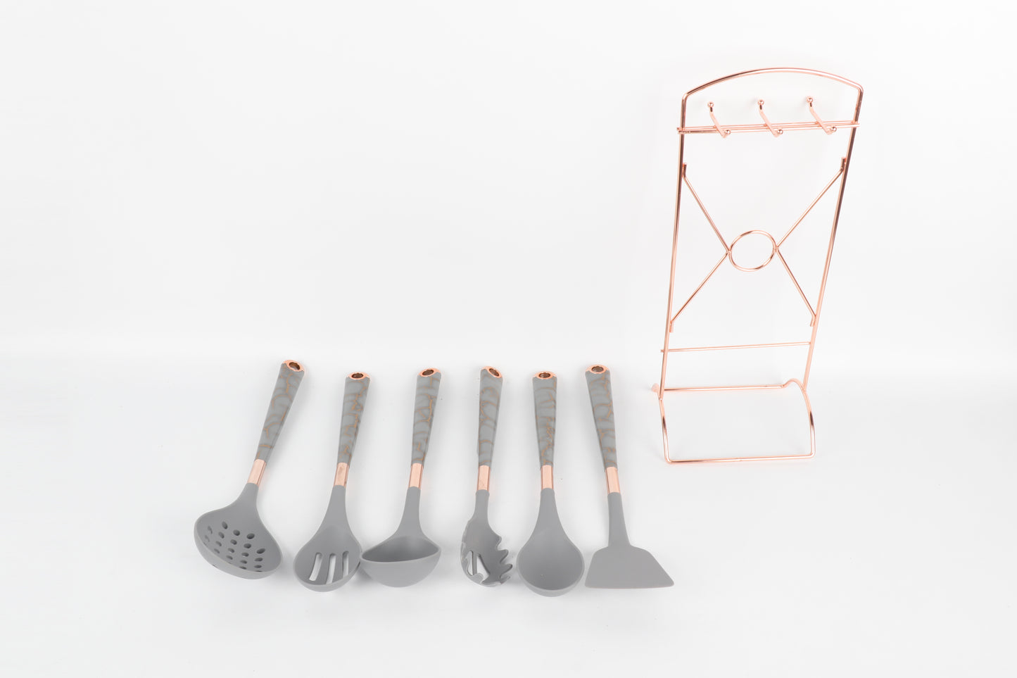 6-delige Keukengerei Set - Grijs/Marmer