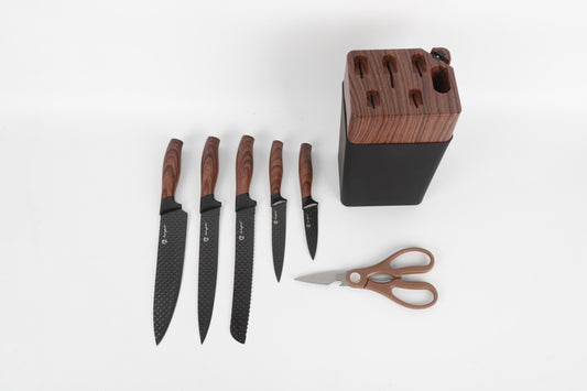 7-delige Messenset met Houtlook