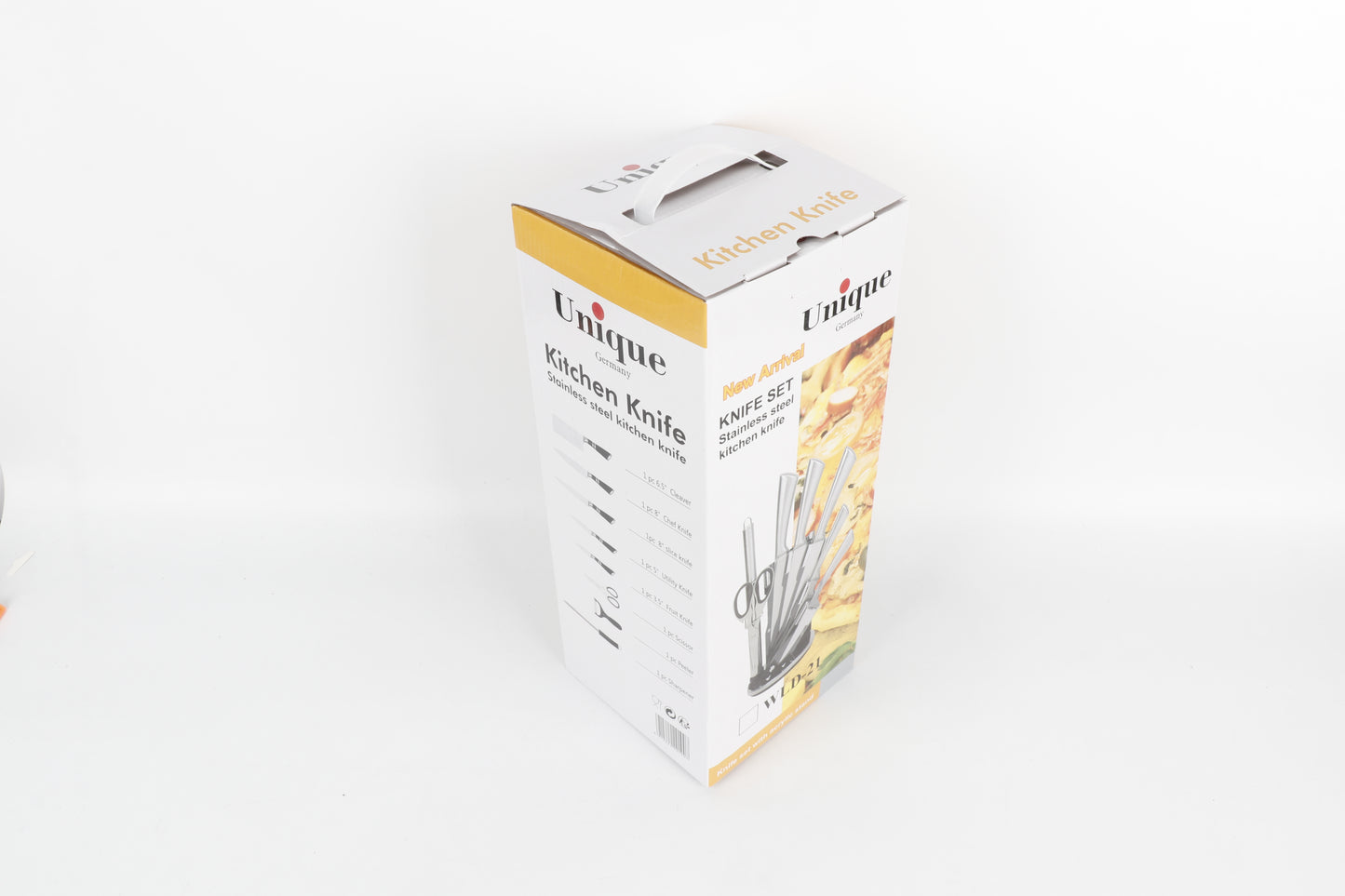 8-delige Messenset met Houder – Roestvrijstaal (Unique Germany)