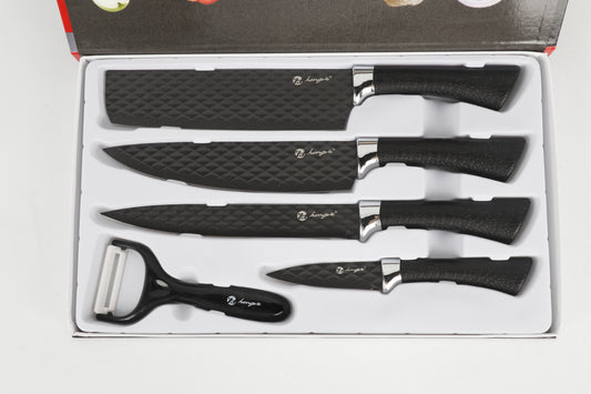 6-delige Messenset met Marmercoating