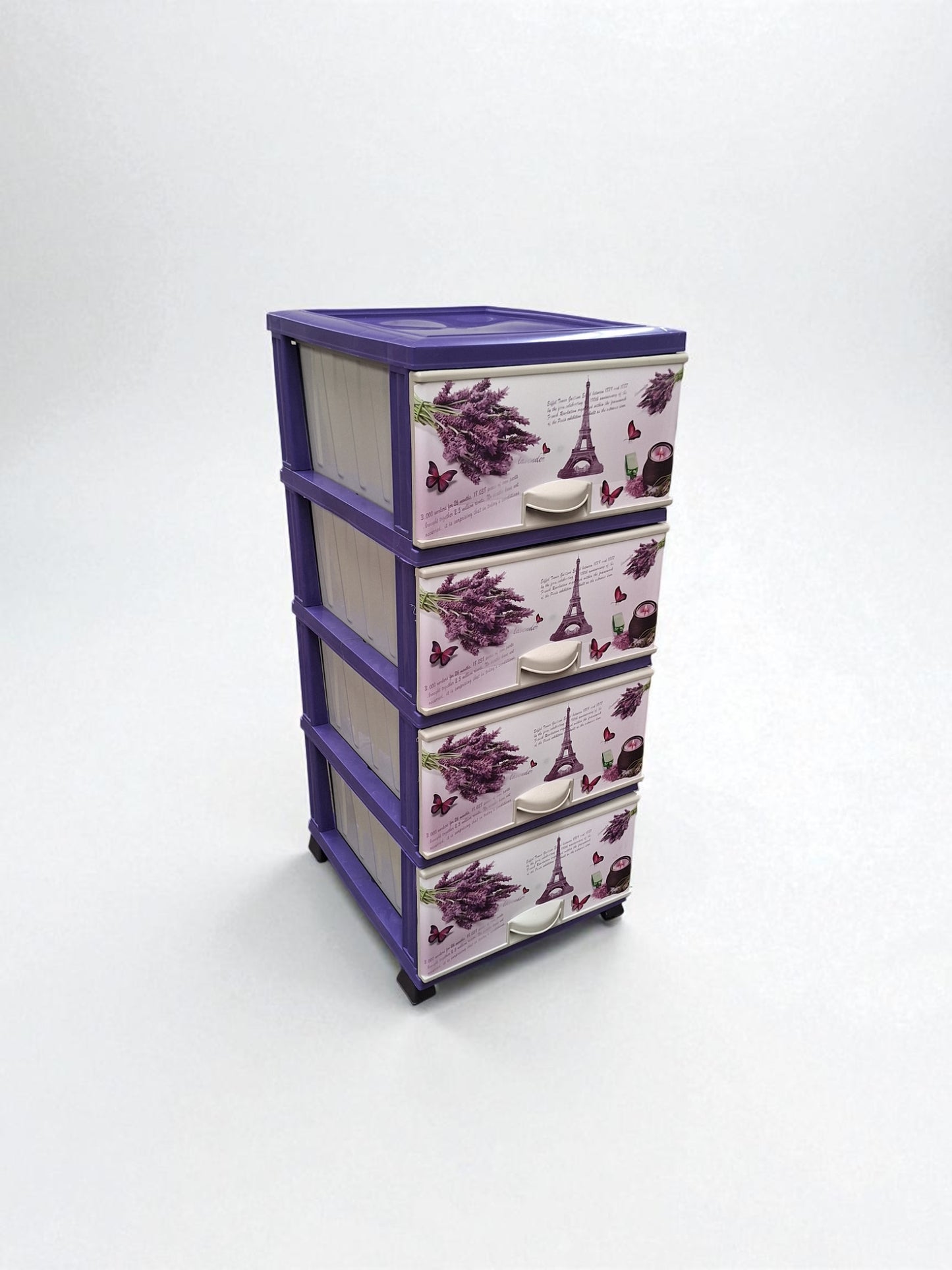 Ladeblok Lavendel Parijs – 4 Laden – Kunststof – Paars/Wit