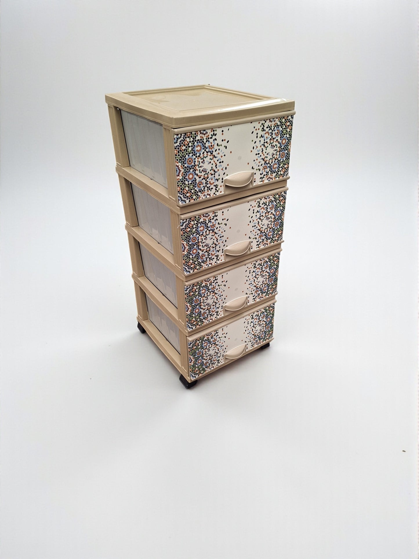 Kunststof Ladeblok – 4 Lades – Beige Mozaïek Design