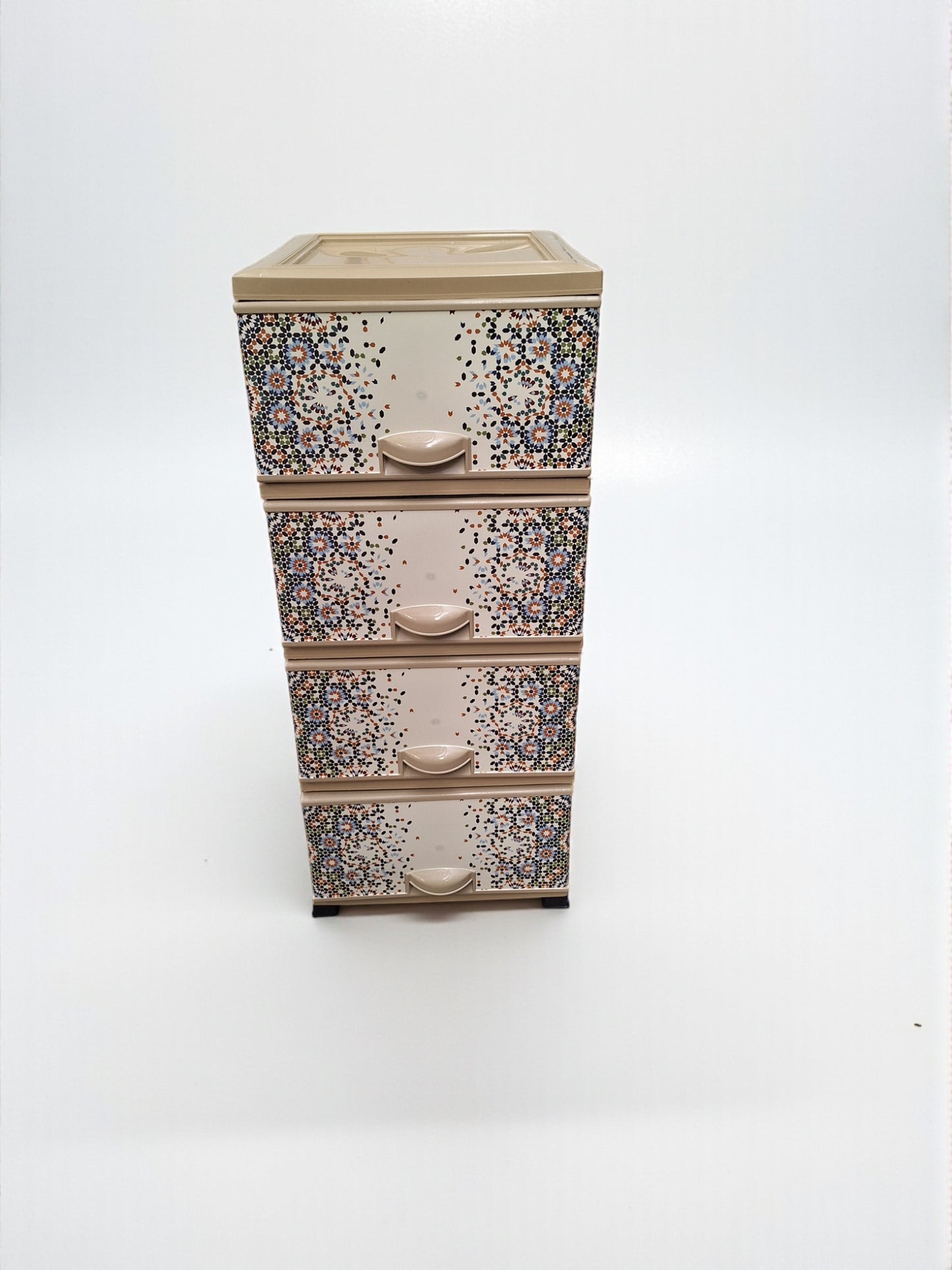 Kunststof Ladeblok – 4 Lades – Beige Mozaïek Design