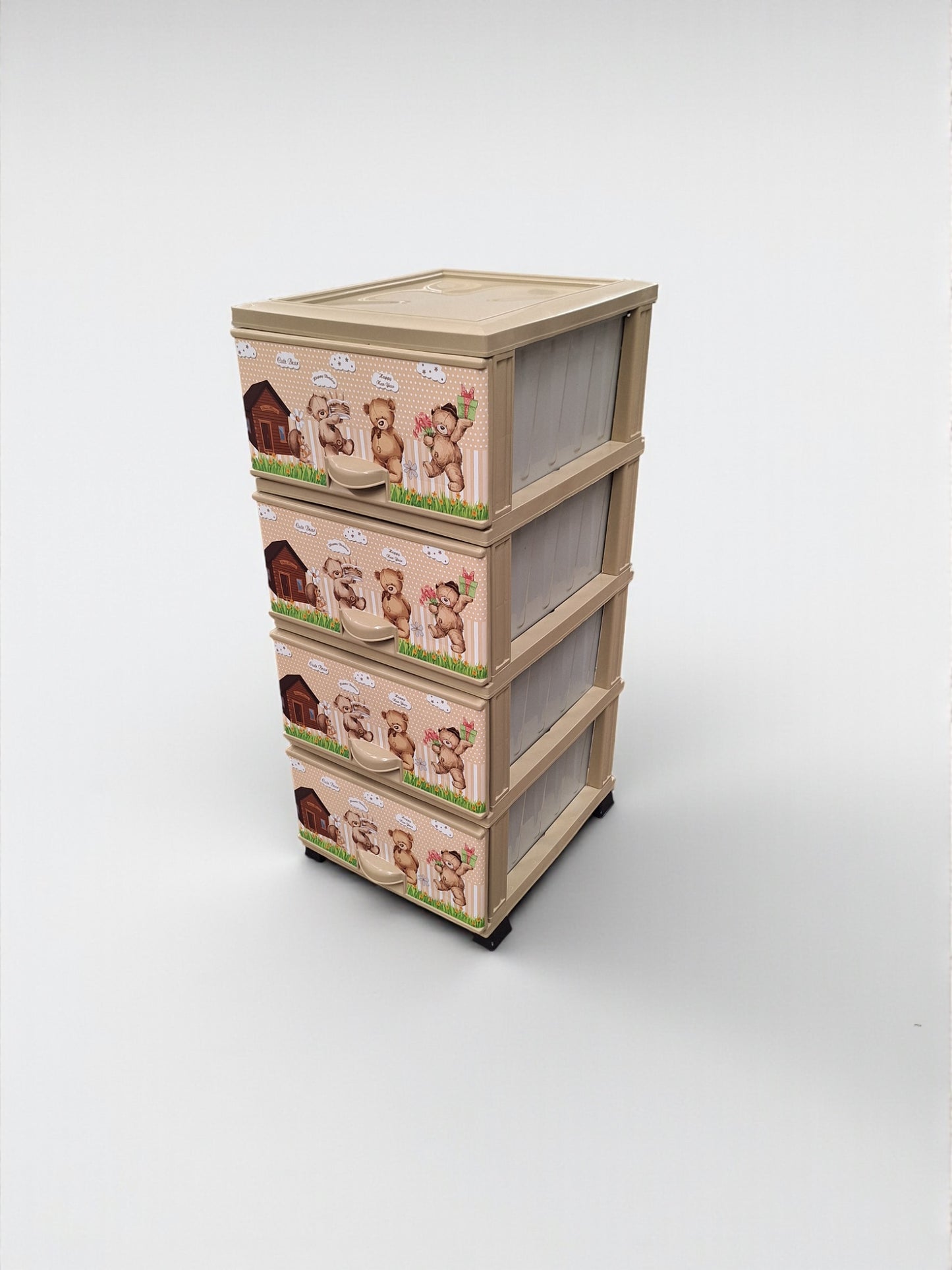 Kinderkast met Berenprint – 4 Lades