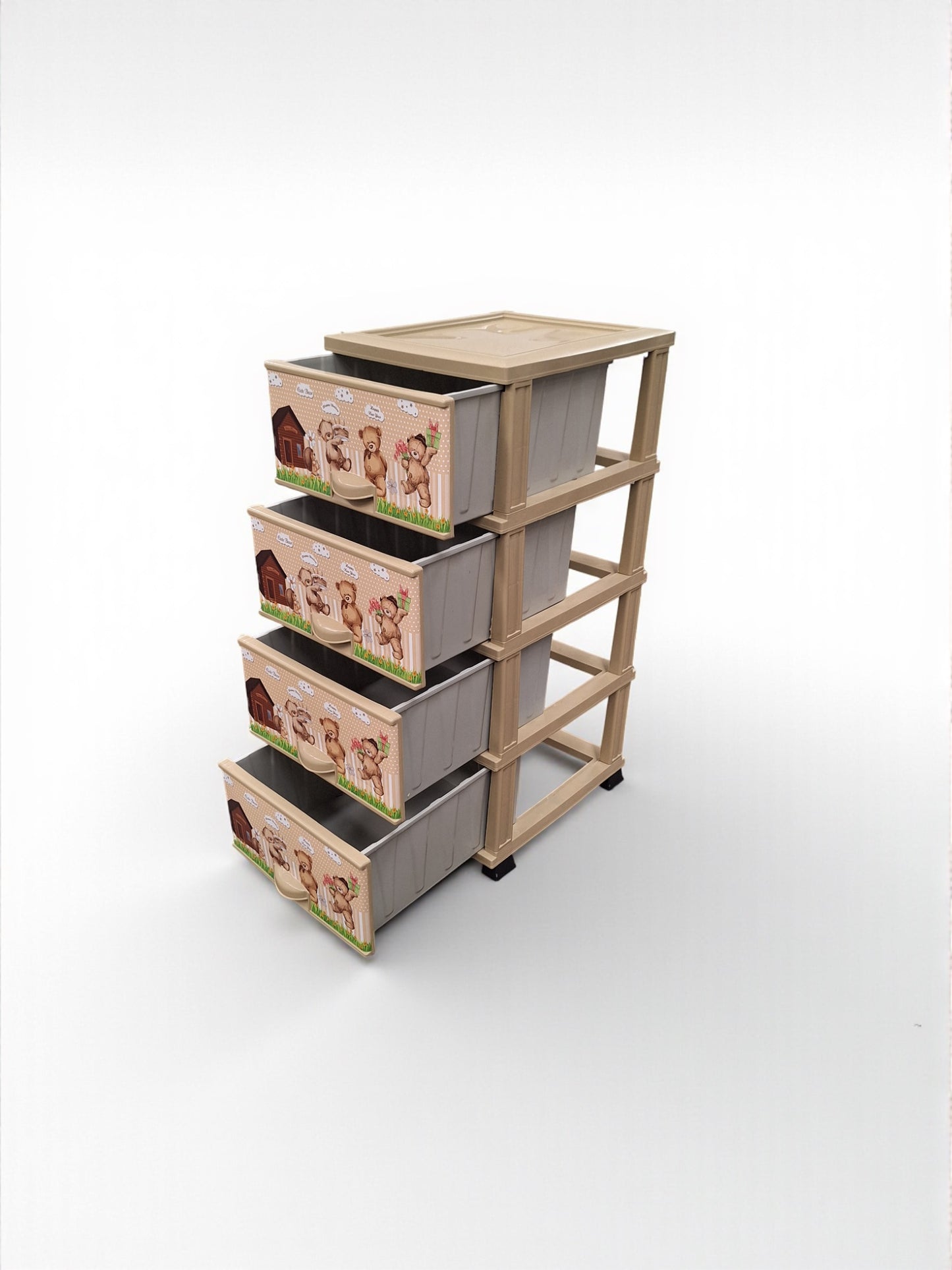 Kinderkast met Berenprint – 4 Lades