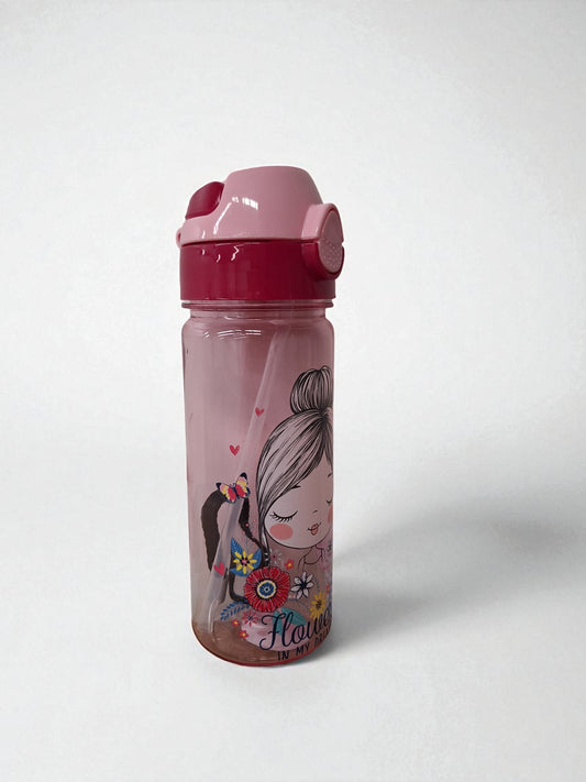 Kinder Drinkfles – Meisje & Bloemen