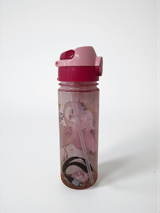 Kinder Drinkfles met Rietje – Prinses & Flamingo – 750 ml