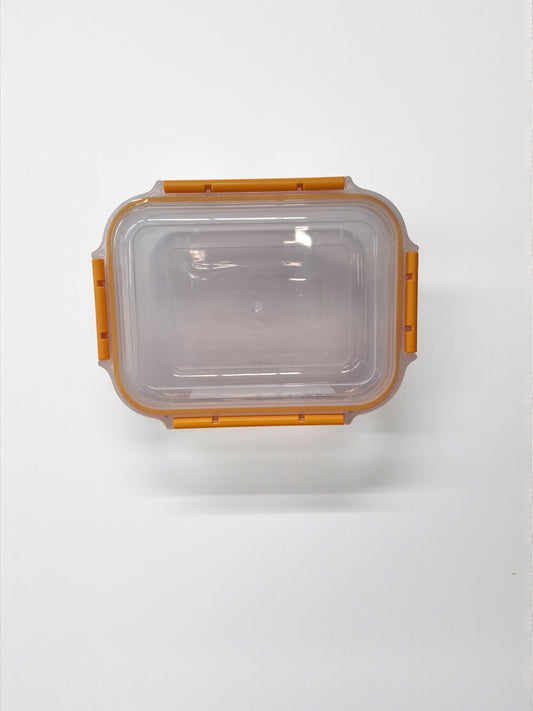 Voedselcontainer – 1,25 liter, transparant met oranje sluiting