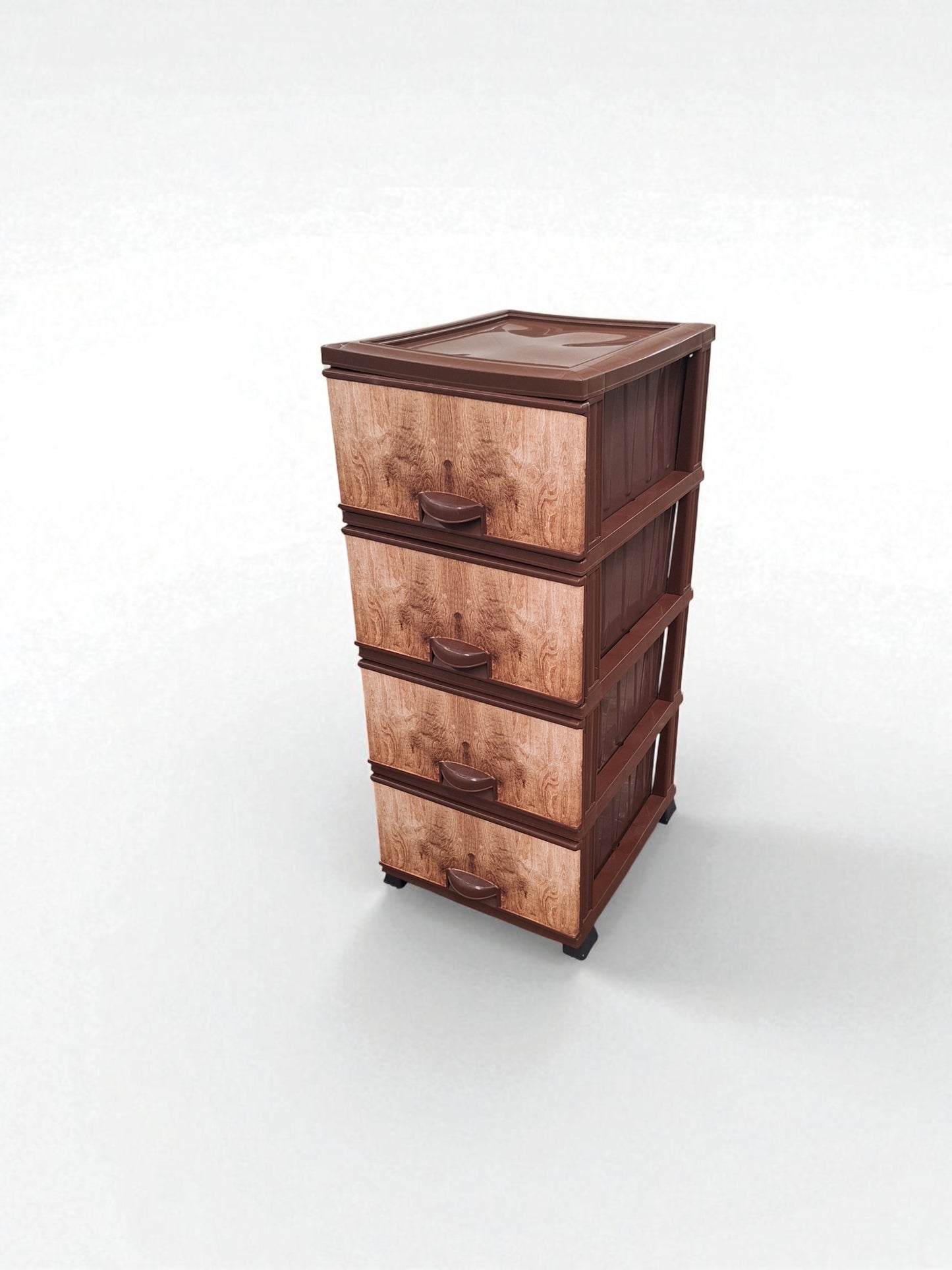 Kunststof Ladeblok met 4 Lades – Houtlook Bruin – Opbergkast