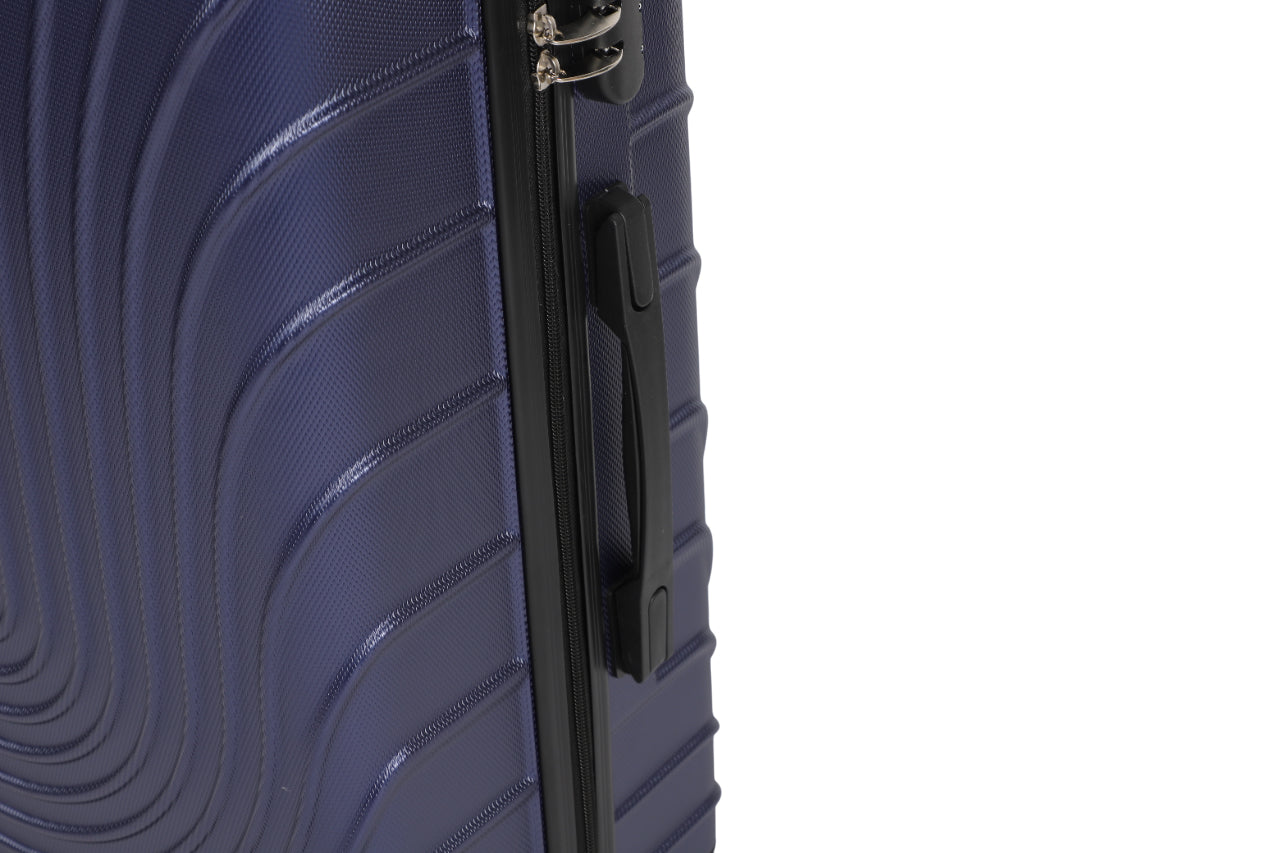 SARWAN Harde Kofferset 3-Delig – Blauw – Rond Lijn Design – Met TSA Slot