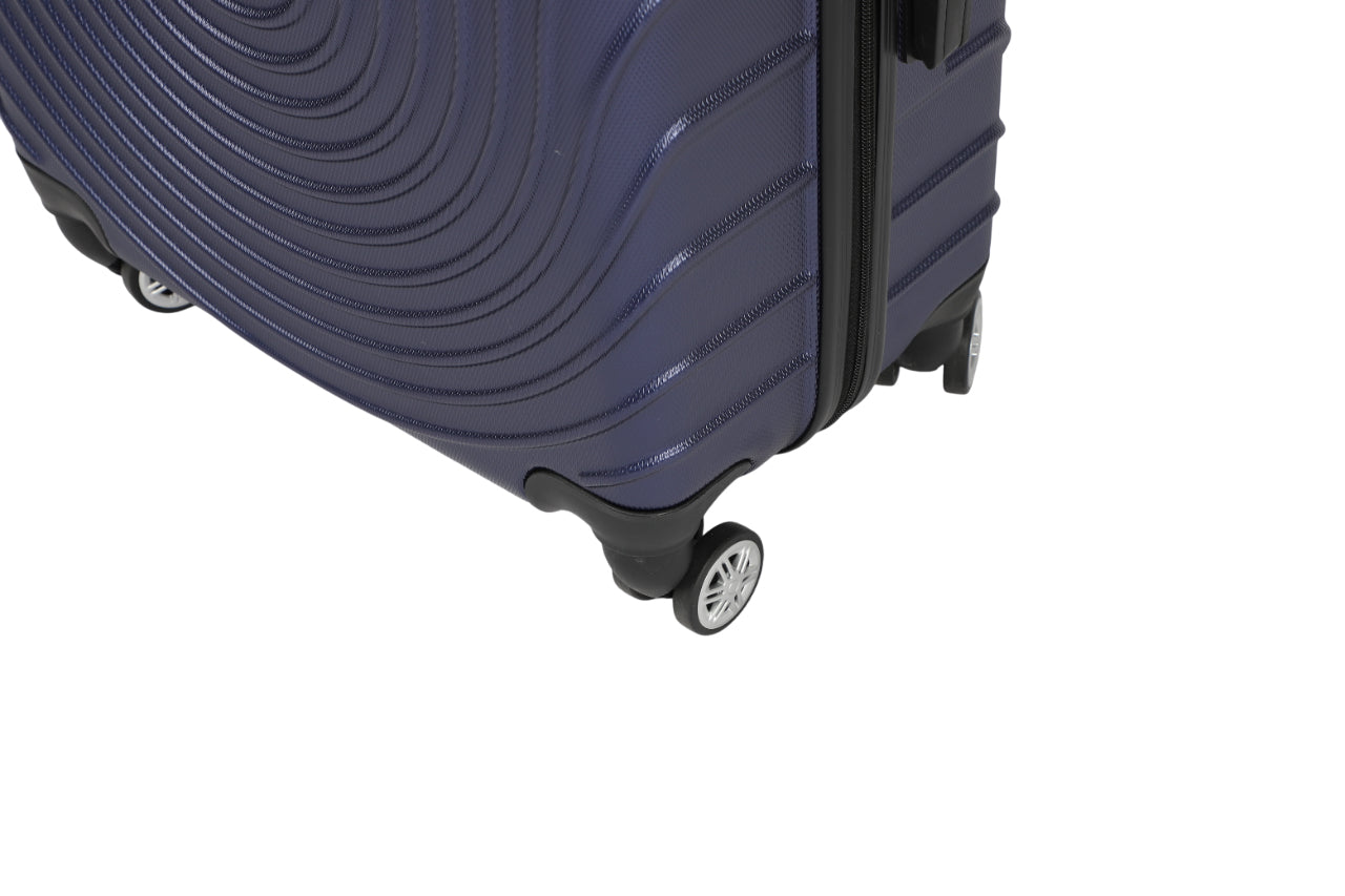 SARWAN Harde Kofferset 3-Delig – Blauw – Rond Lijn Design – Met TSA Slot