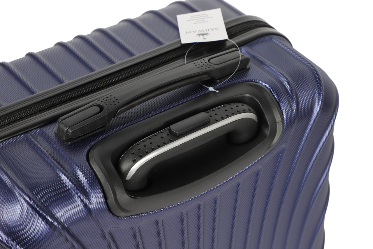 SARWAN Harde Kofferset 3-Delig – Blauw – Rond Lijn Design – Met TSA Slot
