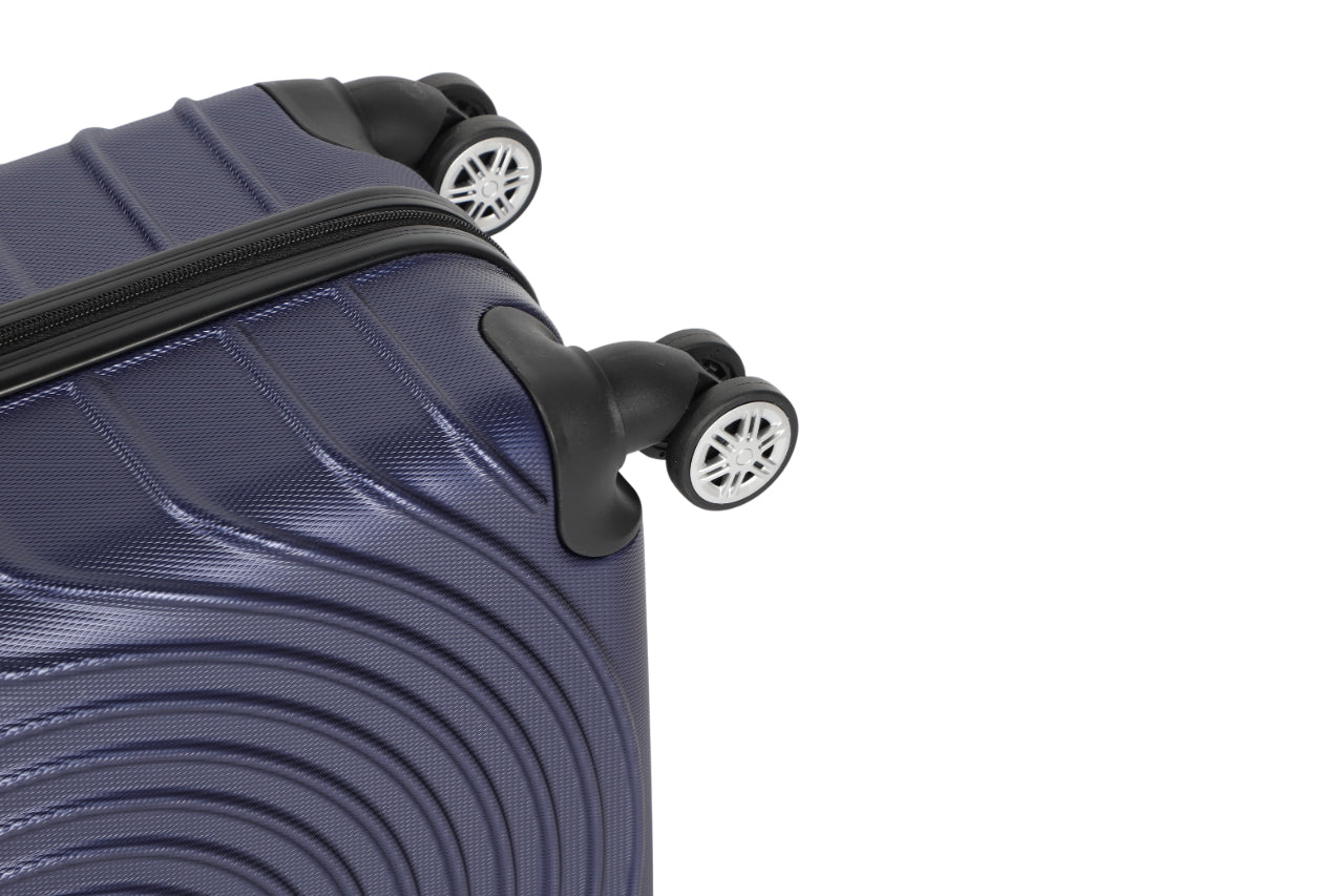 SARWAN Harde Kofferset 3-Delig – Blauw – Rond Lijn Design – Met TSA Slot
