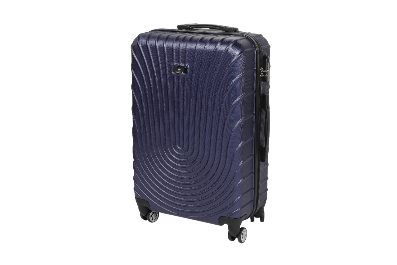 SARWAN Harde Kofferset 3-Delig – Blauw – Rond Lijn Design – Met TSA Slot