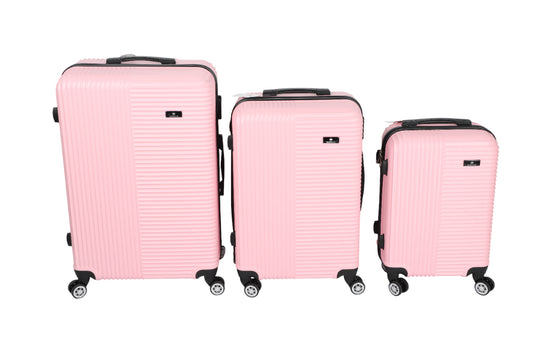 SARWAN Harde Kofferset 3-Delig – Roze – Recht Lijn Design – Met TSA Slot