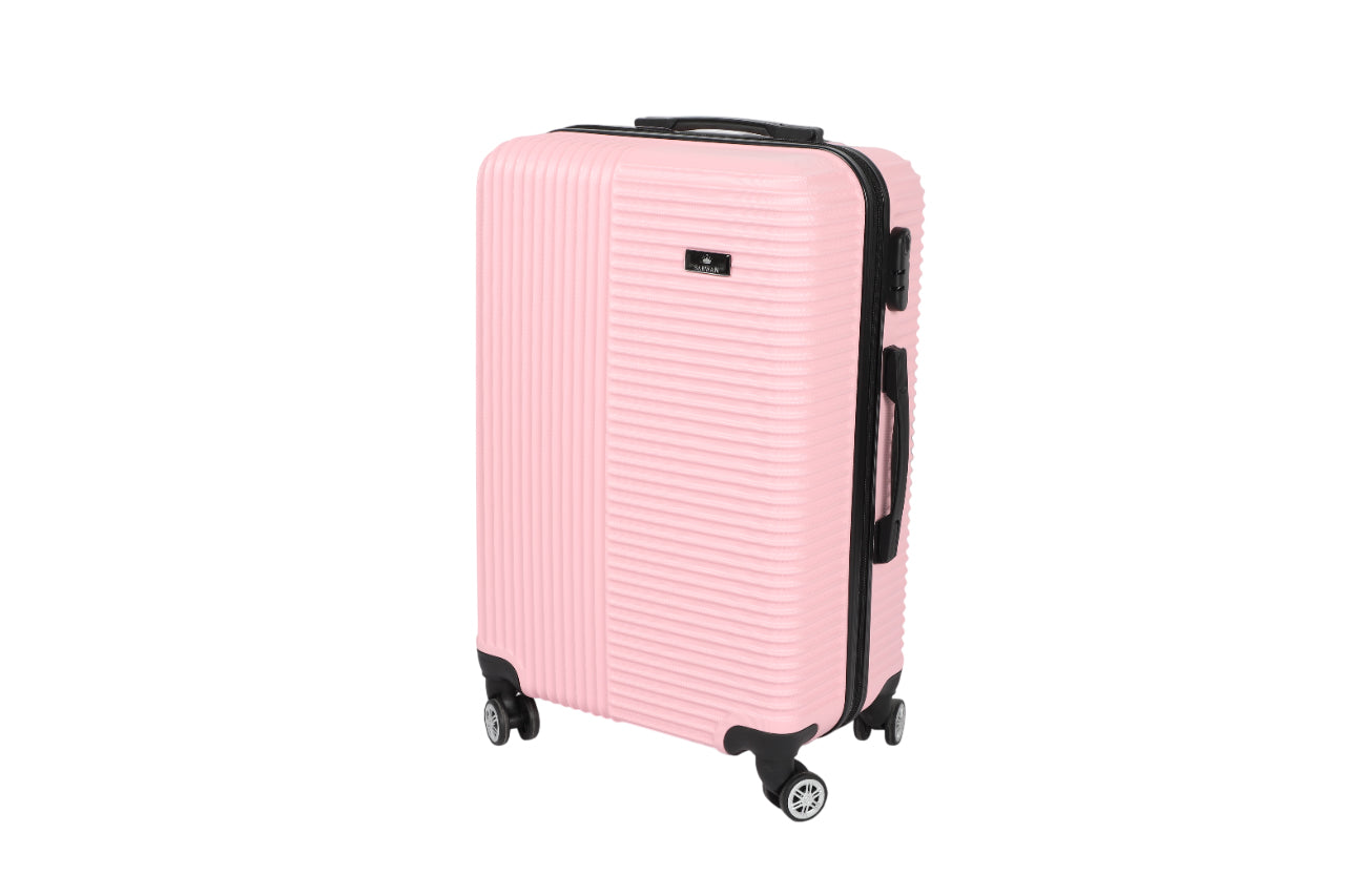 SARWAN Harde Kofferset 3-Delig – Roze – Recht Lijn Design – Met TSA Slot