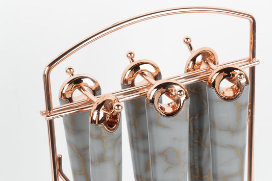 6-delige Keukengerei Set - Grijs/Marmer