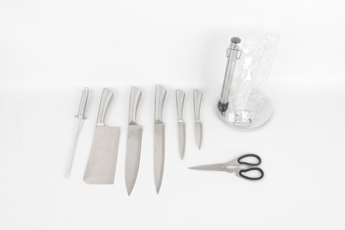 8-delige Messenset met Houder – Roestvrijstaal (Unique Germany)