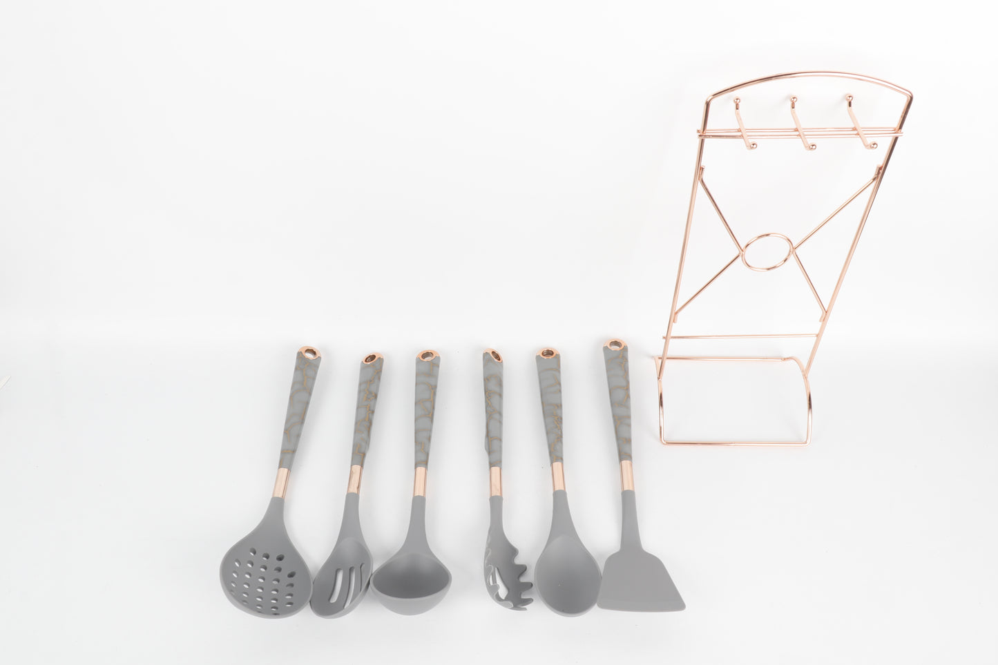 6-delige Keukengerei Set - Grijs/Marmer