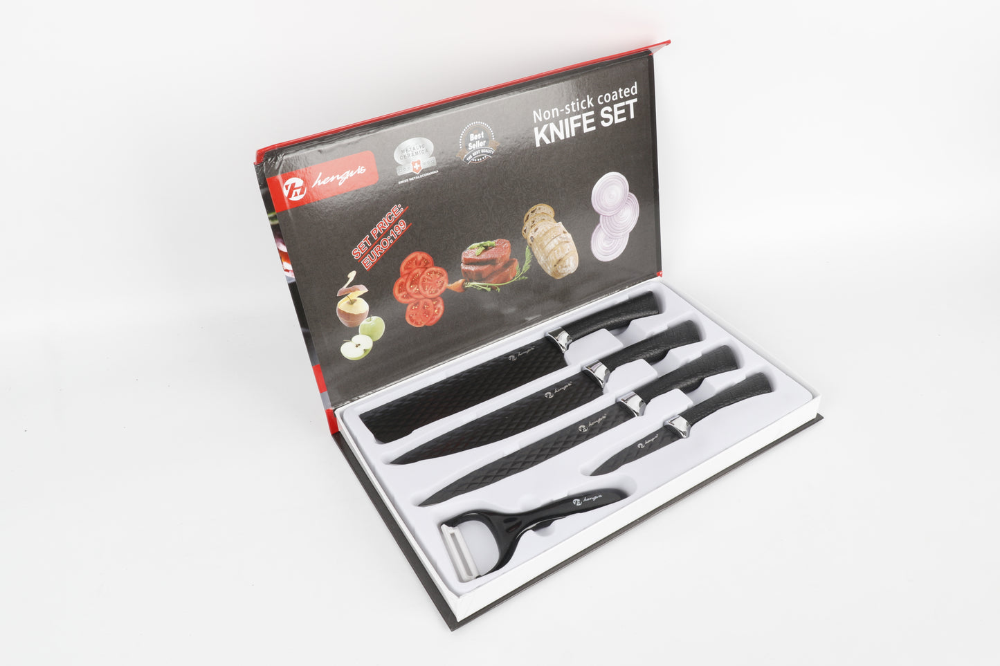 6-delige Messenset met Marmercoating