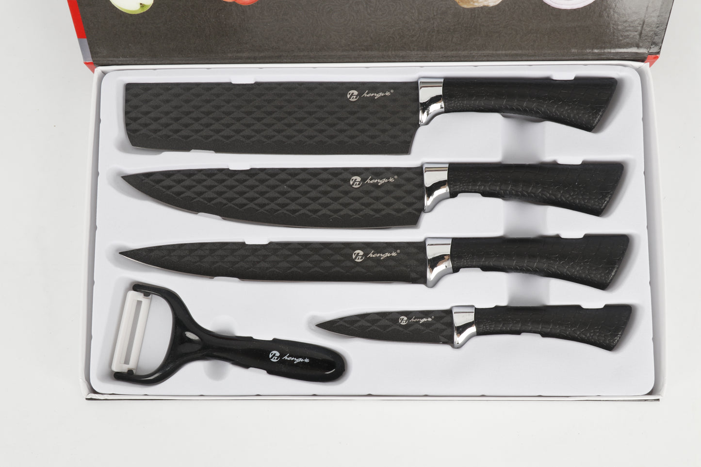 6-delige Messenset met Marmercoating